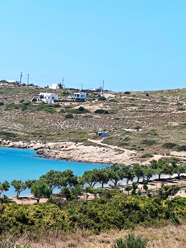 Blick auf den Chochlakoura Strand auf Lipsi.